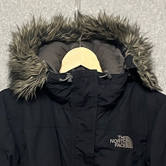 The North Face Goose Down 550 Hood Parka Jacket Black Women's Size Medium nylon - Picture 3 of 16